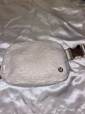 lululemon Cream fuzzy Crossbody Belt Bag